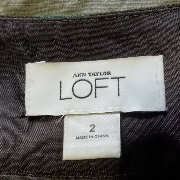 LOFT Skirt Womens 2 Flare Trumpet Floral Lined Knee Length Career Business - Picture 7 of 12